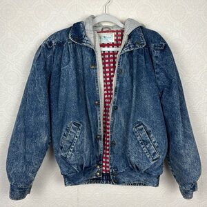 Vintage Retro Sergio Valente Denim Coat Double Layer 100% Cotton Jean Puffer